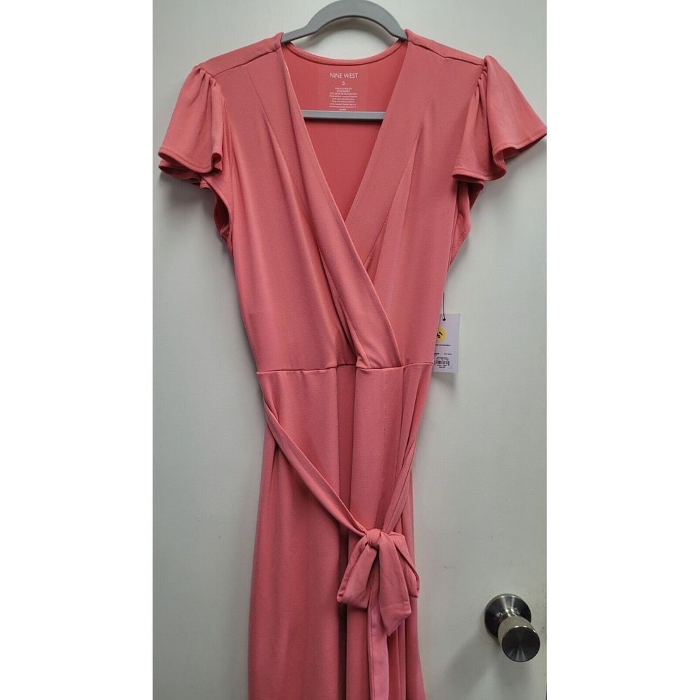 Nwt‎ Nine West Coral Pink Wrap Dress Small